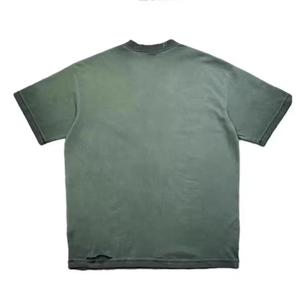 เสื้อยืดโอเวอร์ไซส์แบบฟอกสี 100% ผ้าฝ้าย วินเทจ ลุคสตรีทแวร์ คอกลม แขนสั้น สำหรับผู้ชาย เสื้อฟอกสี - Product Image 2