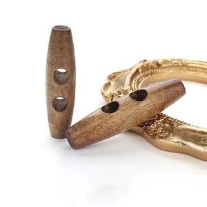 Boutons ovales sculptés en bois naturel avec 2 trous pour la décoration d'accessoires vestimentaires et l'amélioration du manteau pour le traitement des vêtements - Product Image 3