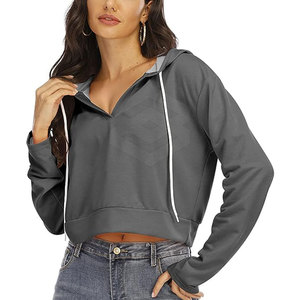 Custom Logo Streetwear <b>Women</b> Crop Top Hoodies Pullover <b>Women</b> Crop Hoodie Ladies Casual Wear 2026 - Product Image 3