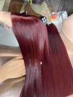 PRODUIT CHAUD 99J couleur bourgogne faisceaux de cheveux droits faisceaux de cheveux humains bruts et fermeture pour les femmes noires extensions