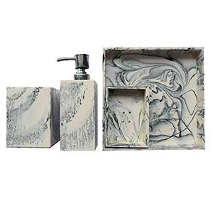 Top Sponsor Listing Ensemble de salle de bain de luxe Vente directe en usine de plateau en poly résine Accessoire de bain de luxe rentable - Product Image 3