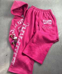 Fabricant de vêtements Streetwear personnalisé sérigraphie logo pull sweats à capuche surdimensionnés Baggy Track pantalons de survêtement pour hommes - Product Image 1