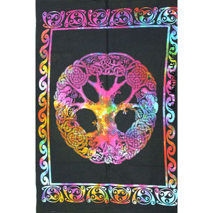 Lote al por mayor de tapices tie-dye bohemios hippie para colgar en la pared, decoración abstracta de algodón, póster navideño para exteriores y dormitorios con cuerda - Product Image 6