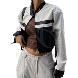 Hiện đại phong cách cắt phụ nữ áo khoác da cho các bản vá lỗi tùy chỉnh dài tay áo da thoáng khí jacketss - Product Image 6