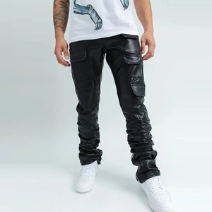 Pantalones de cuero de nuevo estilo antiarrugas Slim Fit Color sólido Cintura media alta Ligero para invierno Otoño Hecho en Pakistán MOQ bajo - Product Image 2