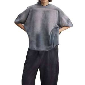 Camiseta de Algodón 100% para Hombre, de Primera Calidad, Hecha a Medida, con Lavado Ácido, Degradado, Estilo Desgastado, Talla Grande - Product Image 5