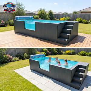 Swim Spa Fiberglass <b>Pool</b> for Children & Adults-Customizable Outdoor Above Ground Container <b>Pool</b> with Accessories - Product Image 4