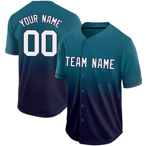 2025 vente en gros Sublimation imprimé Logo Baseball maillot ensemble hommes col en v uniforme avec bouton complet équipe blanc T-shirts Jersey - Product Image 5