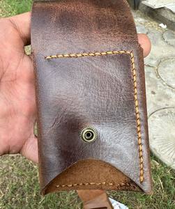 Pure 100% hecho a mano estilo Vintage billetera de cuero de vaca genuino tarjetero plegable corto con función antirrobo estilo de moda - Product Image 1