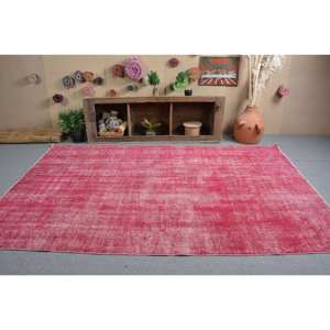 Tapis turc vintage moderne grande surface 6.2x9.8 pieds rouge Patchwork Design laine matériau Latex support 10mm pour couloir chambre à coucher - Product Image 3
