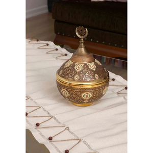 Camino de Mesa de Lino Blanco Hecho a Mano de 50x150cm, Bordado con Cuentas, Decoración Geométrica de Lujo para el Hogar - Product Image 2