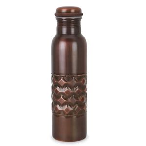 Copper <b>bottle</b> with handmade design and reusable ecofriendly structure for hydration - Product Image 5