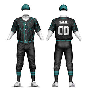Ensemble complet d'uniformes de baseball pour hommes pantalon en jersey imprimé par sublimation de logo personnalisé tenue d'équipe respirante à séchage rapide OEM - Product Image 4