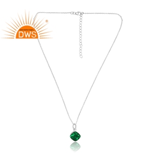 Meilleur Design 925 Argent Sterling Naturel Doublet Zambienne Émeraude Quartz Pendentif de Pierre Précieuse Conception Personnalisée Bijoux Pour Femmes - Product Image 4