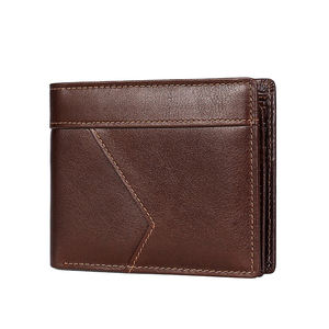Cartera de cuero PU minimalista para hombre, diseño de rayas cortas recién llegado con cierre abierto y forro de poliéster - Product Image 1
