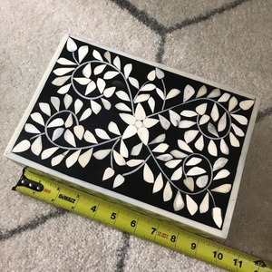 Boîte d'organisation de bijoux en incrustation d'os faite à la main avec plusieurs compartiments et finition polie pour bagues, colliers, - Product Image 2