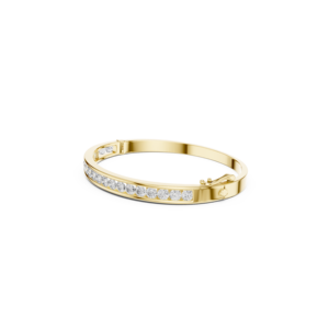 กำไลข้อมือโมอิสซาไนต์ทรงกลม Pacho Classic Channel Set เงินแท้ 925 เครื่องประดับงานแต่งงาน GLBR-0005 - Product Image 1