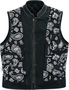 เสื้อกล้ามระบายอากาศได้ดีสำหรับผู้ชายเสื้อสำหรับขี่มอเตอร์ไซค์สไตล์ไฮสตรีทแบบผ้าซาตินปิดสองชั้นหนังคลาสสิก - Product Image 3