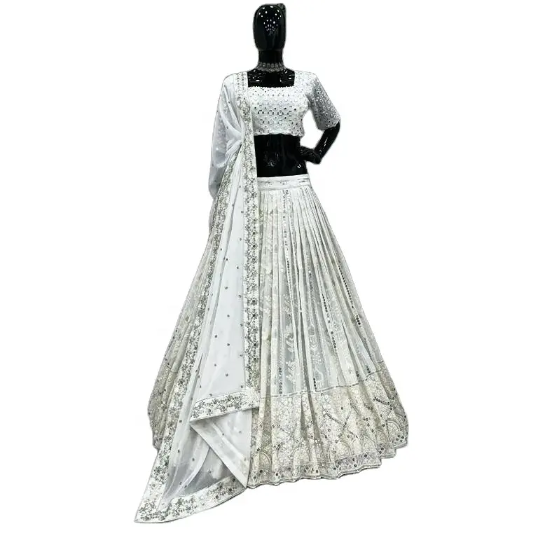 FULPARI Exklusive Georgette Pailletten Stickerei Lengha/Lehenga/ Navratri Chaniya Choli Online niedrigster Preis Bollywood Ghagra Choli