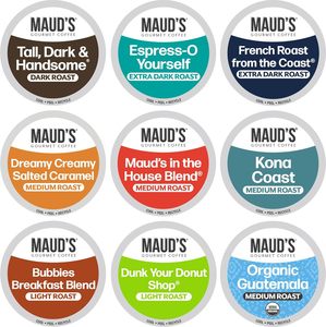 Paquete variado de cápsulas de café originales Maud's, 80 unidades, 9 tostados surtidos, café de tostado oscuro y medio - Product Image 1