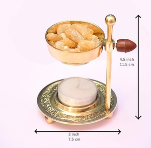 Nuevo quemador de incienso de latón pulido grande para rituales y ceremonias religiosas adecuado para templos, casas y monasterios - Product Image 2