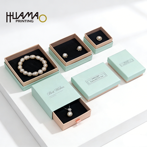 Caja de Joyería de Lujo con Logotipo Personalizado, Directo de Fábrica Huamao, para Anillos, Collares, Pendientes, Embalaje para Regalos de Boda, Venta al Por Mayor para Regalos Navideños - Product Image 1
