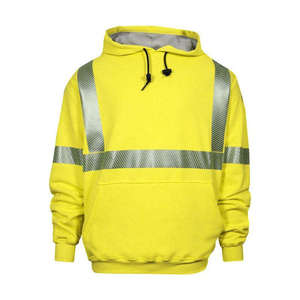 Fleece Pullover Hoodie Reflective Taped Work-Wear Hi Vis Safety Hoodie Worker Hoodie - Product Image 4