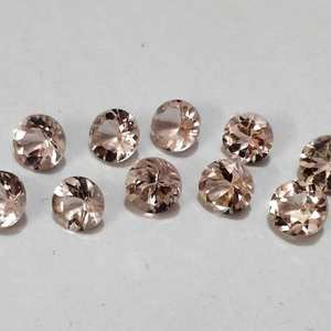 Piedra de morganita de melocotón Natural certificada por IGI de 6mm, piedra preciosa calibrada suelta de corte redondo brillante para la fabricación de colgantes de anillos de joyería - Product Image 4