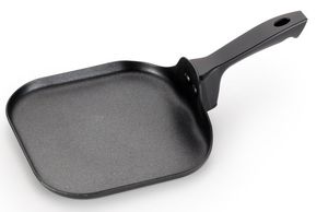 Poêle à frire en fonte de qualité supérieure Batterie de cuisine artisanale Poêle à frire en fonte antiadhésive avec poignée noire - Product Image 2