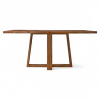Table de salle à manger rectangulaire en bois massif faite à la main, style contemporain, pour entrée de ferme, 6 places, mobilier de maison et d'hôtel