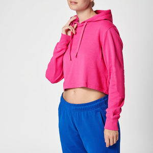 Sweat à capuche brodé pour femme, décontracté, avec fermeture éclair, logo personnalisé, nouveau design, vente en gros, automne-hiver, fitness, coupe courte, 100 % coton respirant - Product Image 6