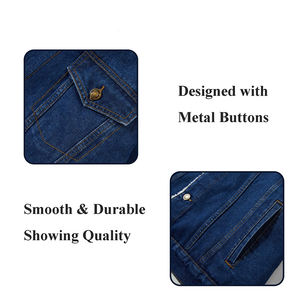 Chaqueta Vaquera de Alto Rendimiento para Hombre, Tela de Algodón, Estilo Urbano, Color Sólido, Transpirable, Elegante - Product Image 4