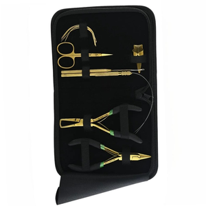 Handtied Hair Extension Tool <b>Kit</b> <b>Skin</b> &White Beads Pulling Loop Hook Tools Weft Extension Pliers Multi-Purpose Hair <b>Care</b> Styling - Product Image 6