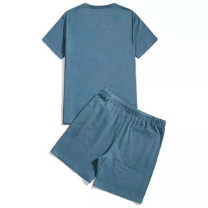 2025 Trending Custom Logo Summer Active Gym Wear Conjunto de pantalones cortos de dos piezas Ropa de entrenamiento para hombres Trajes de Jogger Gym Fitness Sets - Product Image 2