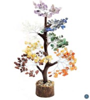 Arbre en Agate Naturelle Sept Chakras de Haute Qualité, Sculpté, 100 Éclats, 6 Pouces, Vente en Gros, Décoration Bureau et Maison, Approvisionnement en Vrac