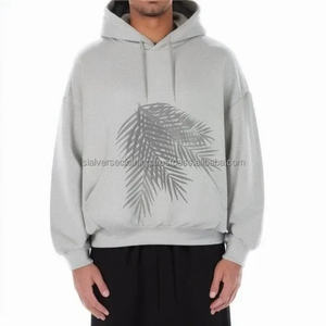 Sudadera con capucha de felpa francesa de algodón 100% de gran tamaño para hombre, ropa de calle personalizada de alta calidad, forro polar grueso, hombros caídos, pantalones cortos teñidos lisos - Product Image 1