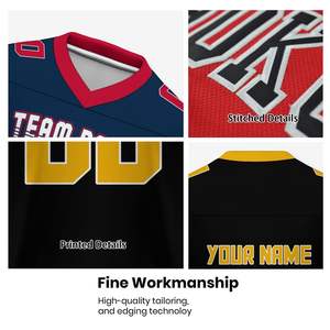 Logo d'équipe personnalisé maillot américain et de football chemises de football respirantes sublimées pour enfants adultes options de taille plus-Factory Direct - Product Image 2