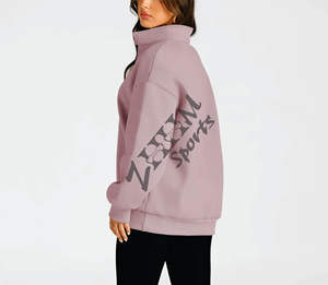 Sudadera con capucha de manga larga para mujer de alta calidad, tela de punto antiarrugas, sudadera con media cremallera de invierno, estampado frontal informal de otoño - Product Image 3