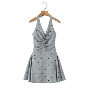 grey tea length bridesmaid dresses Final Sale] Dolphin Grey Lace V-Neck Sleeveless Midi Length Chiffon F – NZ  Bridal main image 1