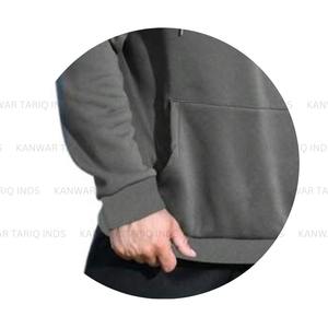 Poids lourd 100% coton hommes polaire à capuche personnalisé fermeture éclair pull éponge goutte épaule plaine fermeture éclair hiver mystère solide - Product Image 5