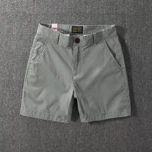 Bermudas d'été pour hommes, couleur unie, short respirant à hauteur du genou, vêtements de travail décontractés à la mode, short à 3 points, vente en gros - Product Image 6