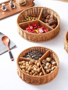 Bandeja de ratán Natural de Vietnam tejida a mano ecológica de alta calidad, bandeja de servicio de diseño de encanto para dulces, Decoración de mesa de frutas secas - Product Image 4