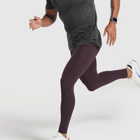 Leggings de yoga SKYRAY IMPEX pour homme, taille haute, longueur intégrale, couleur unie, tricot sans couture, extensible, en Spandex/Polyester, séchage rapide, invisibles