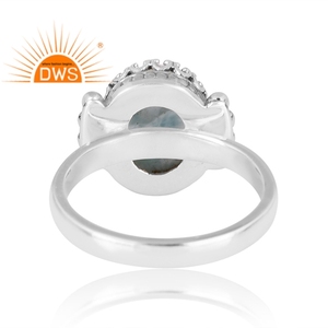 Bague empilable en argent sterling oxydé avec pierre précieuse naturelle Larimar, best-seller pour femme, bijoux tendance personnalisés pour soirée - Product Image 4