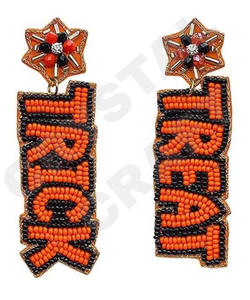Pendientes de cuentas de Mardi Gras para mujer Color patriótico naranja blanco azul para boda o día conmemorativo - Product Image 3