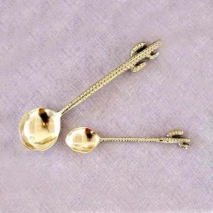 Ustensile de cuisine essentiel en acier inoxydable avec poignée en laiton de Designer outil à salade en métal mains à salade ustensiles de cuisine vaisselle - Product Image 5