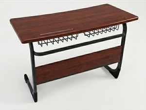 Wholesale Modern Single School <b>Desk</b> Verzalit Top Metal Frame Storage Rack Durable Wood Hotel Commercial Classroom Furniture - Product Image 4