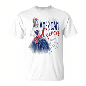 Camiseta American Queen Glam, camiseta patriótica del 4 de julio para mujer - Product Image 2