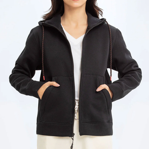 Sudaderas con cremallera personalizadas para mujer, sudaderas con capucha de moda para gimnasio de invierno para actividades al aire libre, sudaderas con cremallera para mujer, informal frontal - Product Image 1