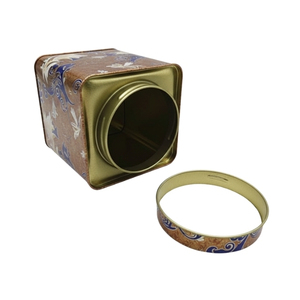 กระป๋องชาสี่เหลี่ยมเคลือบด้าน ทำจากเหล็กวิลาด ฝาเกลียว บรรจุภัณฑ์โลหะเปล่า เกรดสำหรับอาหาร - Product Image 4